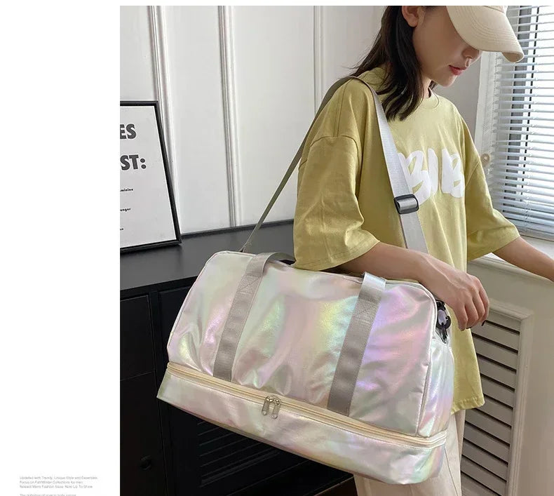 Women's gym travel bag large capacity handbag shoulder bag dry and wet separation sports fitness bag leisure luggage bag