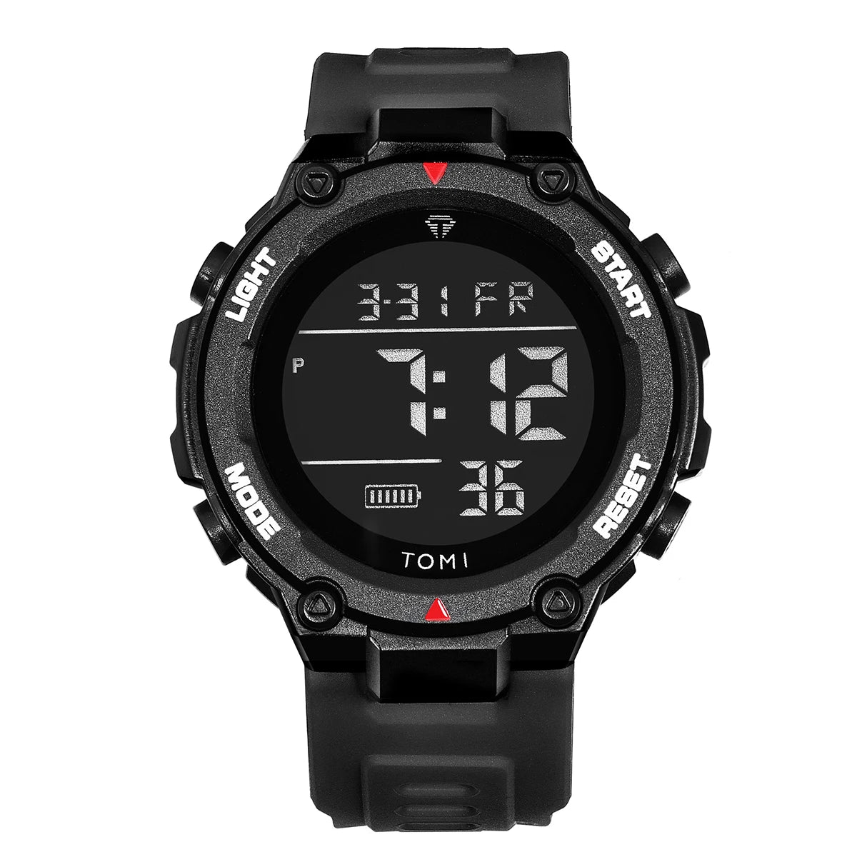 TOMI Tactical Digital Watch Military Green Black 4-Button Sport Modes Shockproof Waterproof Outdoor Hiking