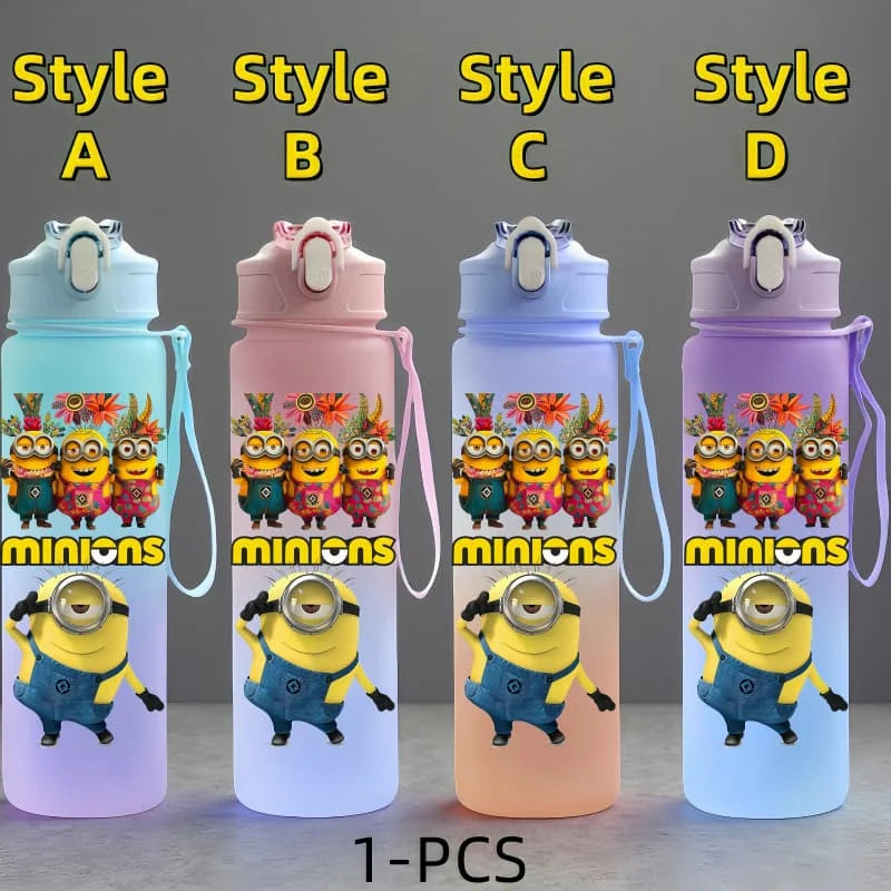 Minions Anime Character Water Cup Large Capacity Outdoor Sports Portable Rope Drinking Bottle Children's Gift Kettle