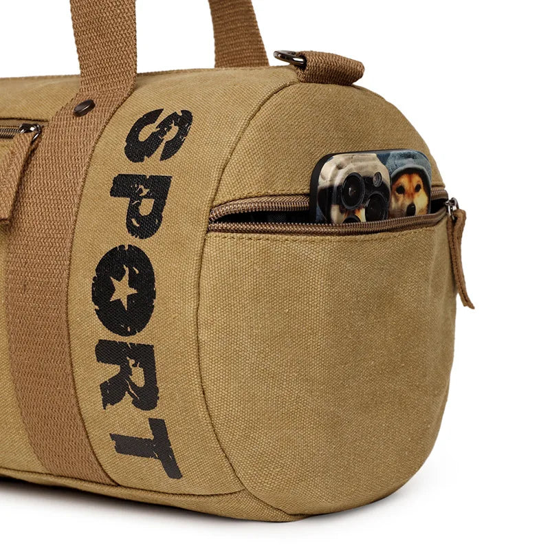 Gym Bag for Man Canvas Sports Fitness Tote Travel Luggage Handbag Outdoor Shoulder Duffle Training Tactical Bag Male Rucksack