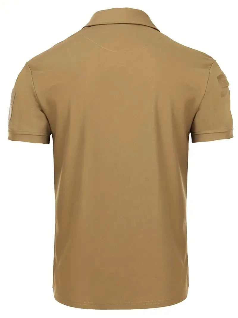 Tactical Military T-shirt Outdoor Breathable Army Combat T Shirt Quick Dry Hunting Camping Hiking Fishing Lapel Polos Tee Tops