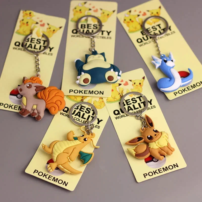 New Pokemon keychain Pikachu Pokémon PVC soft plastic pendant fashion bag pendant Charmander doll keychain car keychain