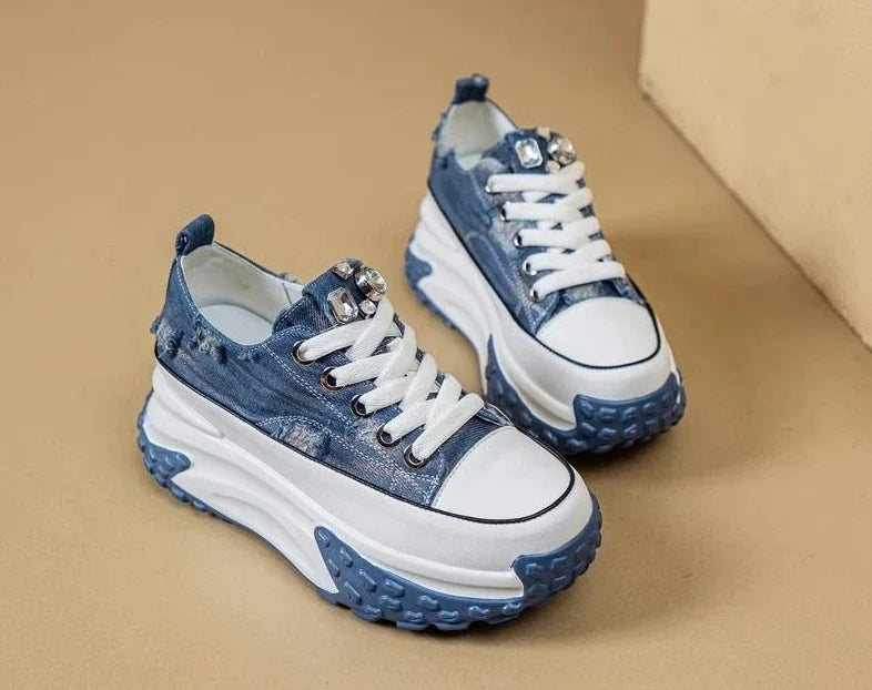 Women's Shoes High on Platform Retro Ladies Footwear Y2k Fashion Casual Light Cheap Offer Daily Routine 39 Vulcanized Shoe Deals