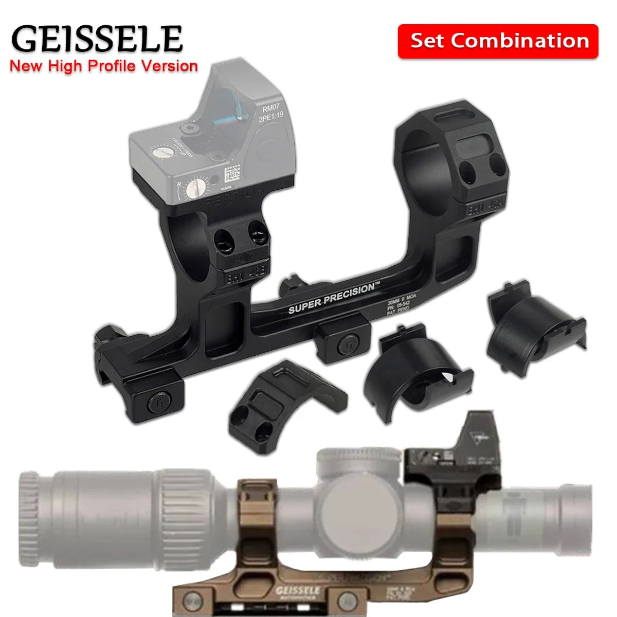 ROF-90/45 RM Red Dot Sight Raiser Mount For GEISSELE SUPER PRECISION 25.4/30mm Ring Scope Mount Rifle AR15 M4 M16