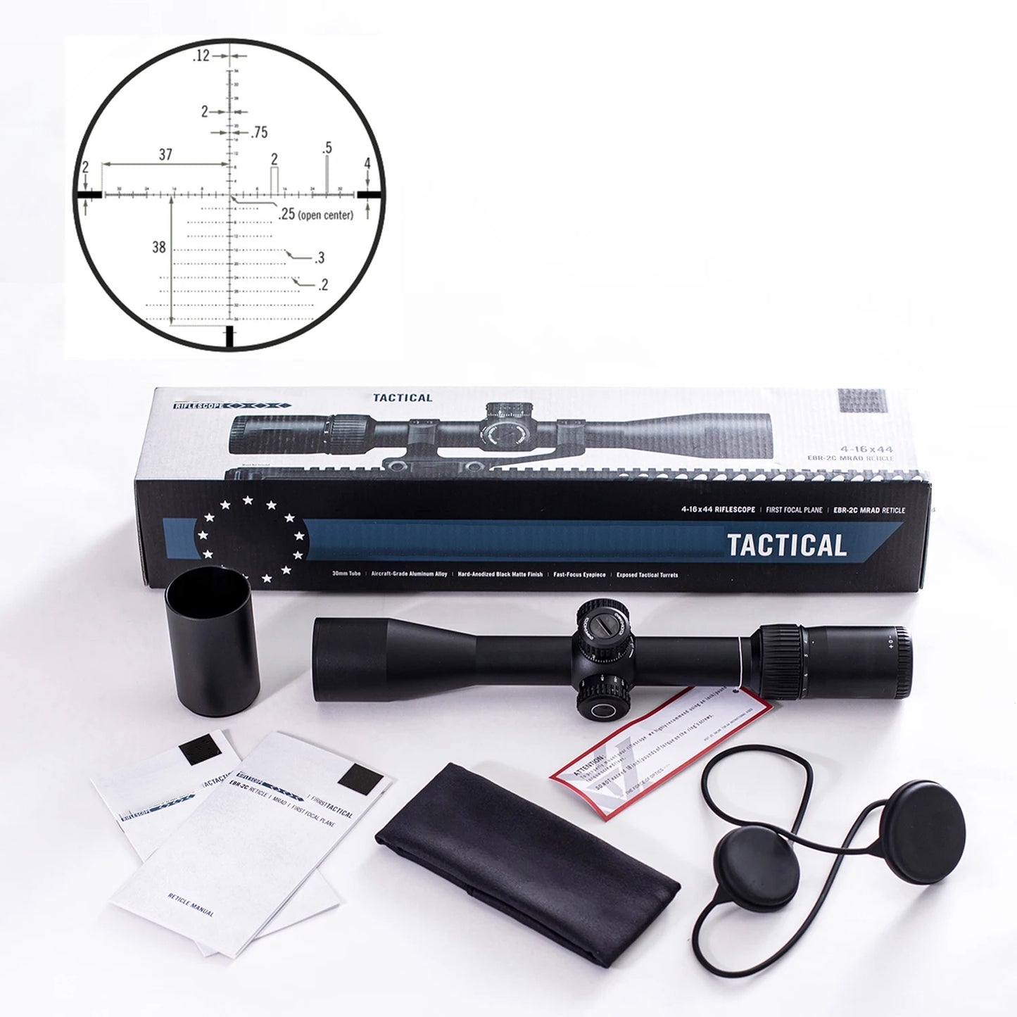 Tactical S6 1-6x24 SFP Riflescope Lock Reset Hunting With Red&Green Illumination Wide Field of View Design For AR 15 .223 5.56