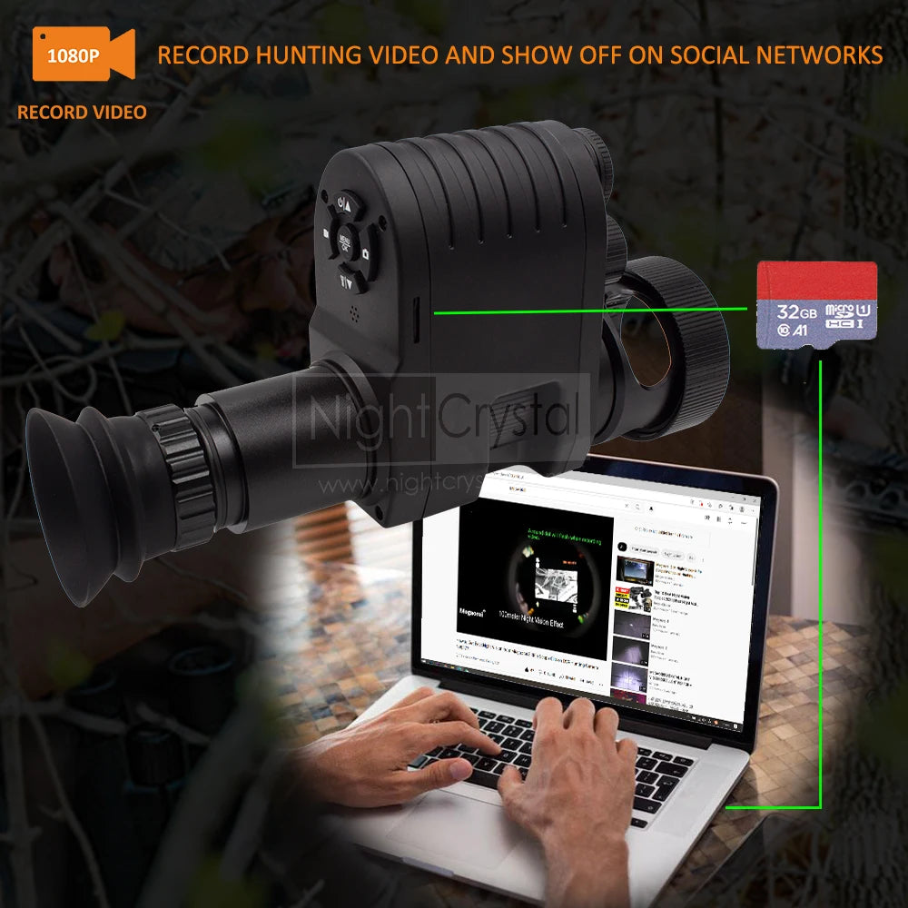 Hunting Night Vision Riflescope, Clip-on Attachment, Monocular, 1080p Video Camera, Thermal Goggle, Red Dot Sight, Laser IR, 850