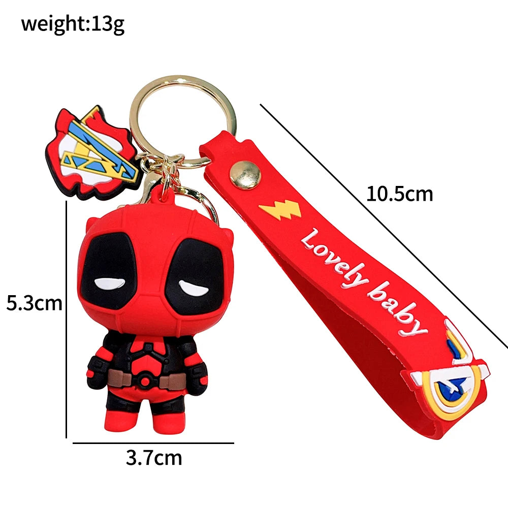 Q Version of The Marvel Series Keychain Cartoon Creative Spider-Man Doll Key Ring Schoolbag Car Key Chain Pendant Student Gifts