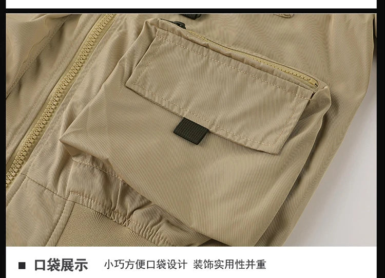 Tactical Jacket Men Autumn and Winter Casual Versatile Trend Outdoor Safari Style Cargo Coat Windproof Campus Clothing