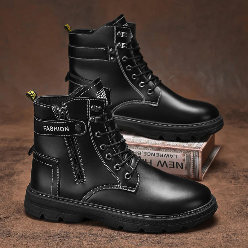 High-top boots, British style, casual and versatile, men's shoes for workwear