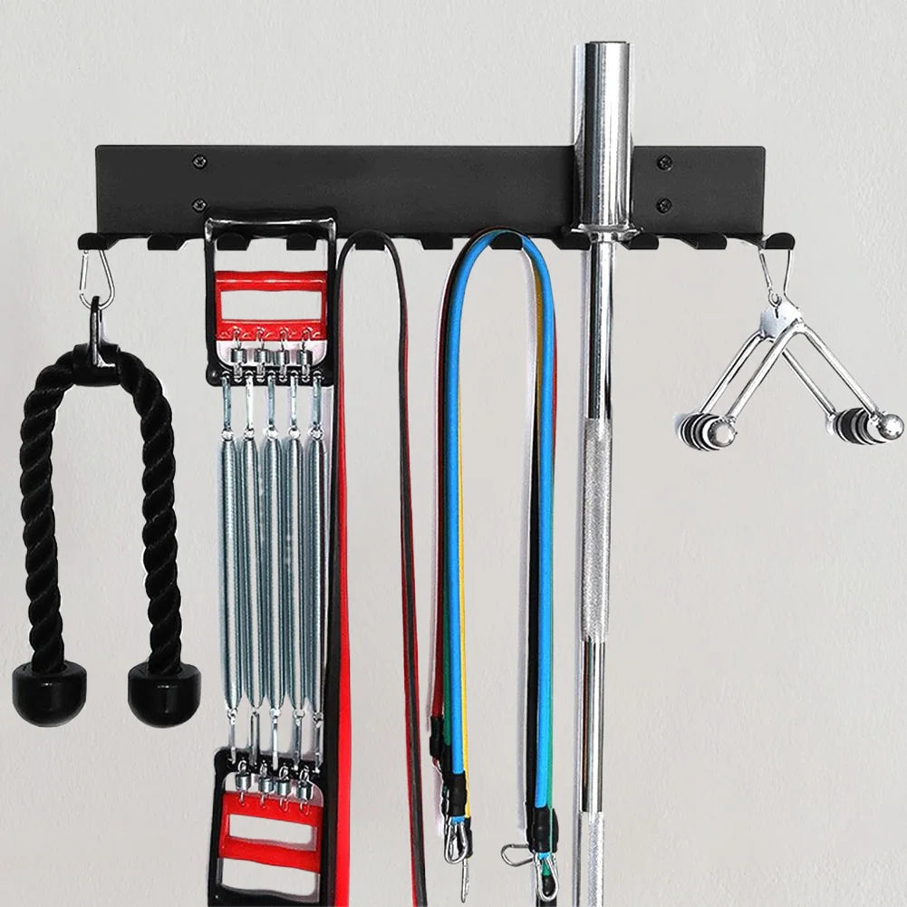 Gym Equipment Storage Rack Wall Mount Heavy Duty Gym Rack Resistance Bands Rack for Exercise Bands Lifting Belts and Jump Ropes