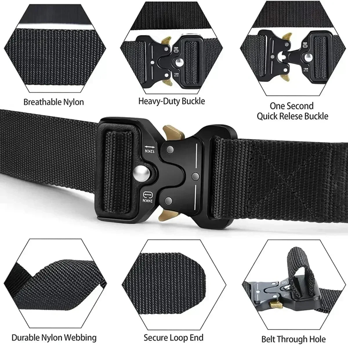 Tactical Belt, Rigger Belt, Utility Web Nylon Novelty Work Belt for Men