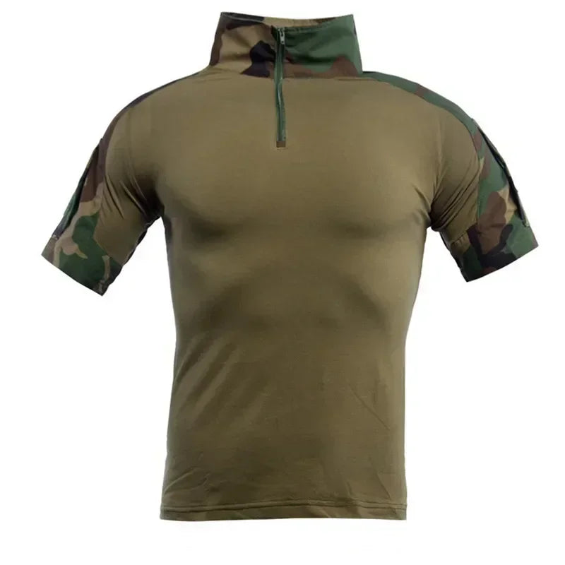 Tactical T-Shirts Men Sport Outdoor Tee Quick Dry Short Sleeve Shirt Hiking Hunting Climbing Camouflage Men Clothing Breathable