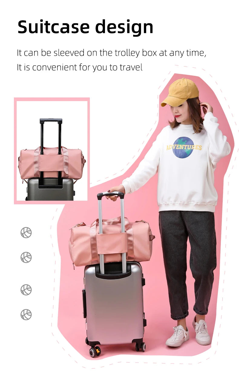 Gym Bag Men Women Training Fitness Swim Travel Luggage Handbag Yoga Shoulder Pack Shoes Storage Waterproof Dry Wet Separation
