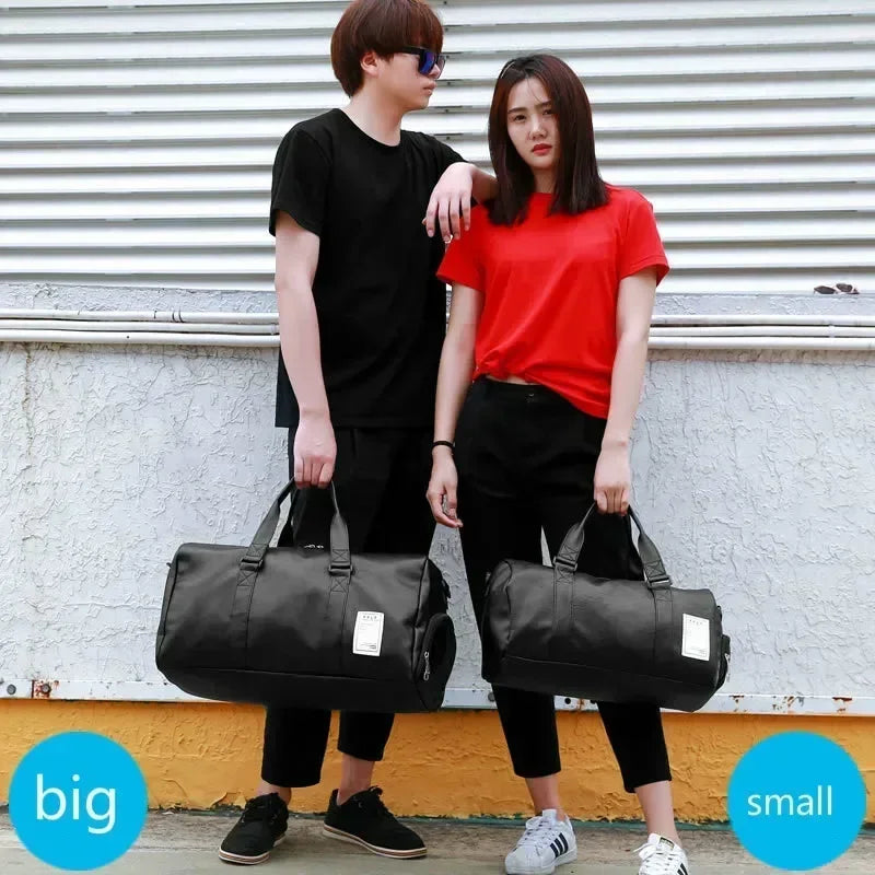 Gym Bag Leather Sports Bags Dry Wet Bags For Men Women Training for Shoes Fitness Yoga Travel Luggage Shoulder Sport Bag