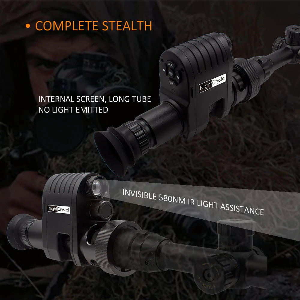Hunting Night Vision Riflescope, Clip-on Attachment, Monocular, 1080p Video Camera, Thermal Goggle, Red Dot Sight, Laser IR, 850