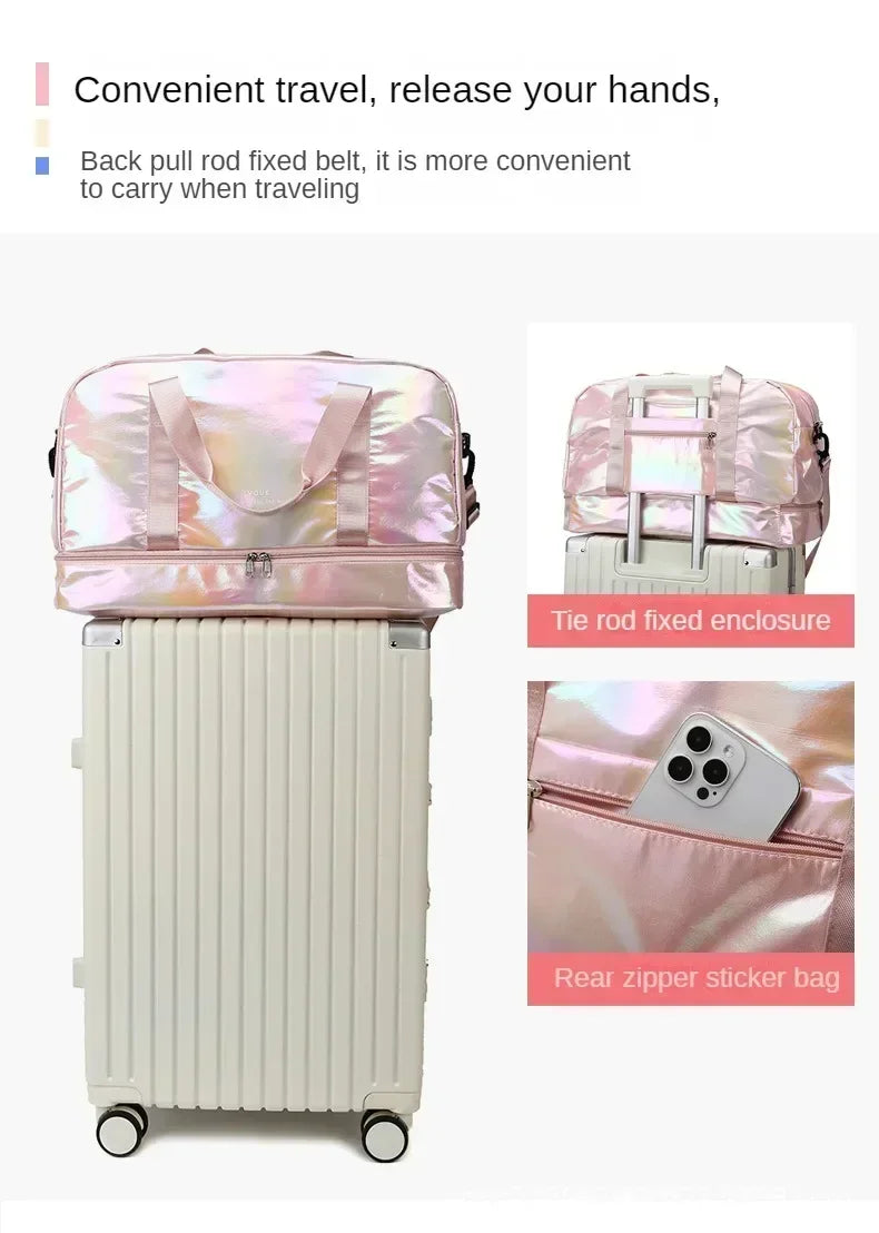 Women's gym travel bag large capacity handbag shoulder bag dry and wet separation sports fitness bag leisure luggage bag