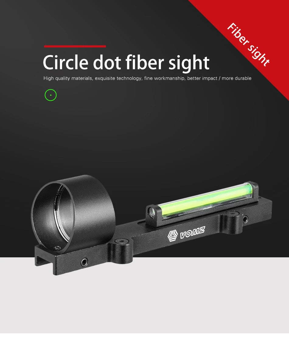 Tactical Fiber 1x28 Rib Rail Fiber Reflex Circle Green Red Dot Sight Outdoor Hunting Rifle Scope Shooting Fit Shotgun Rib Rail