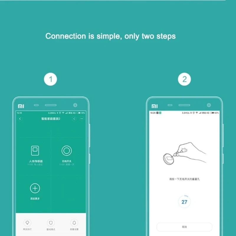 Xiaomi Mijia Smart Wireless Switch Smart Home Device Accessories House Control Center for Mi Home APP Multifunction Switch