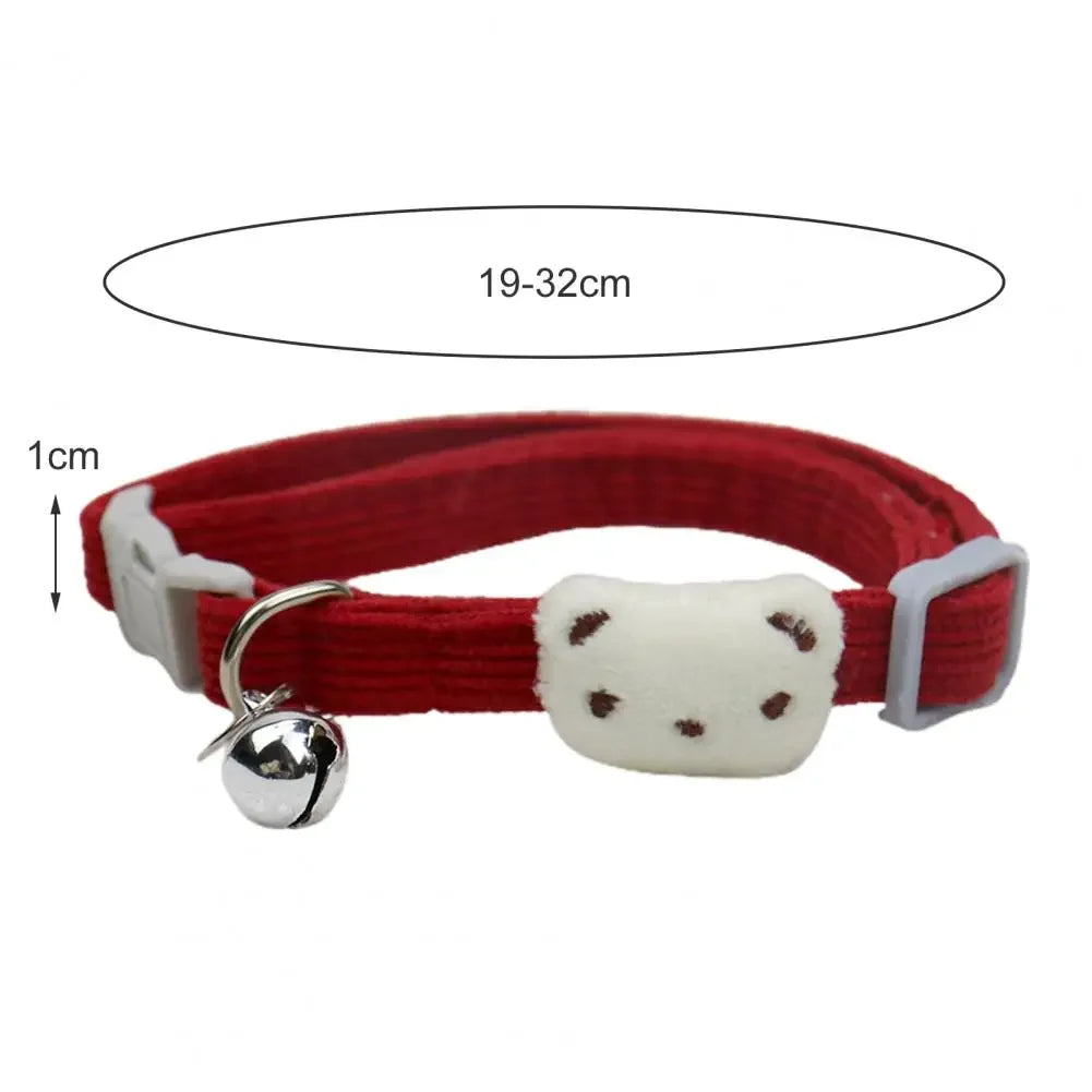 для собак Lovely Pet Collar Adjustable Cartoon Style Soft Pet Necklace with Bell Adjustable Small Dog Cat Collar Pet Supplies