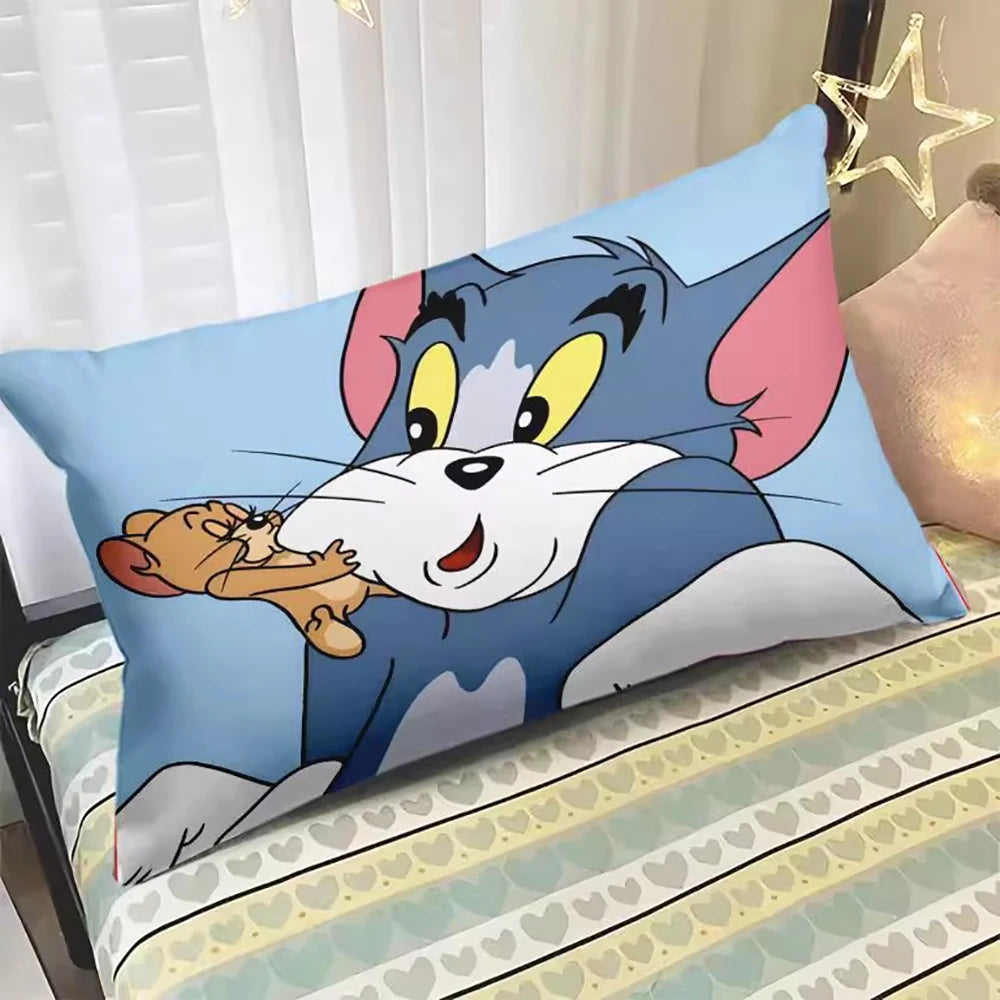 Tom and Jerry hug pillowcase surrounding cartoon Tom and Jerry long pillowcase sofa pillowcase children's holiday gift