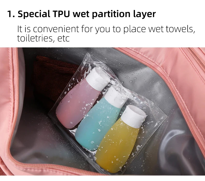 Gym Bag Men Women Training Fitness Swim Travel Luggage Handbag Yoga Shoulder Pack Shoes Storage Waterproof Dry Wet Separation