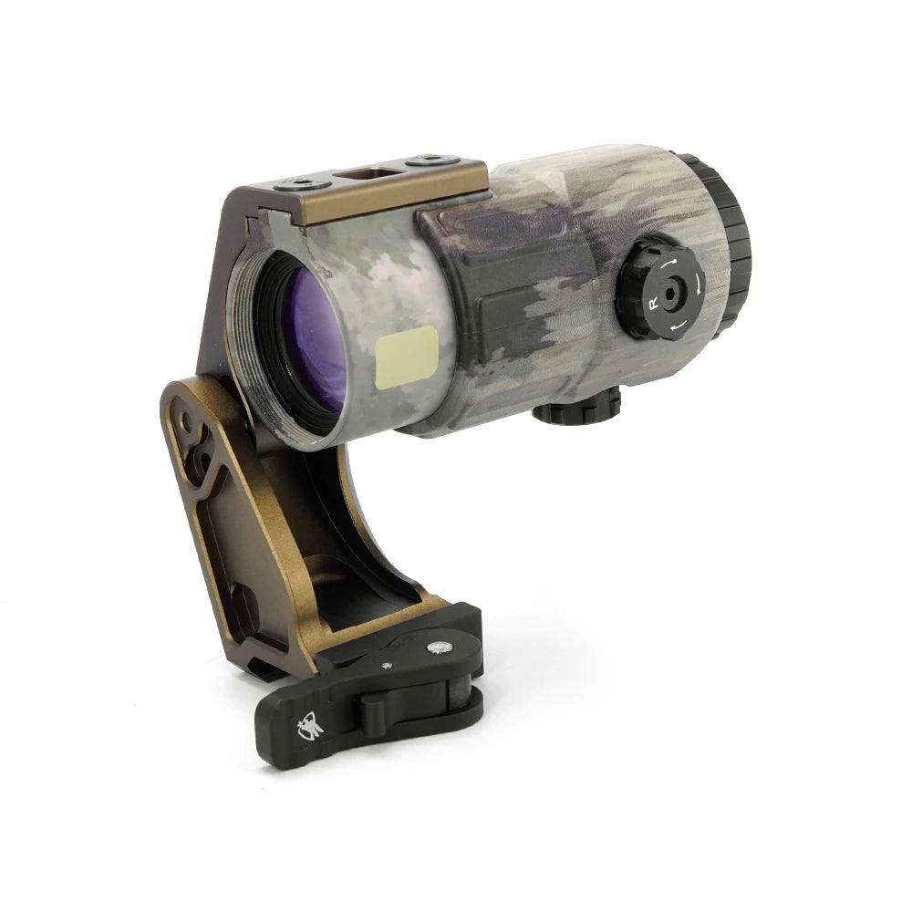 Tactical G45 5X Magnifier Scope With FAST FTC Mount Combo For Airsoft with US Flag Original Markings Black And FDE Colors