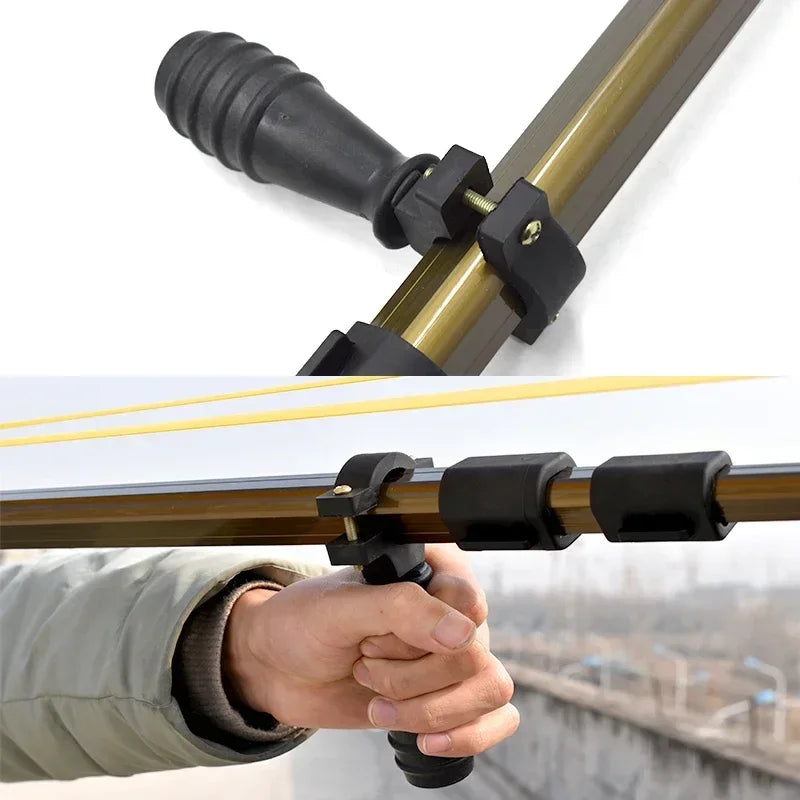 Powerful Retractable Hunting Slingshot Professional Field Hunting Shooting Steel Ball Shooting Metal Large Slingshot
