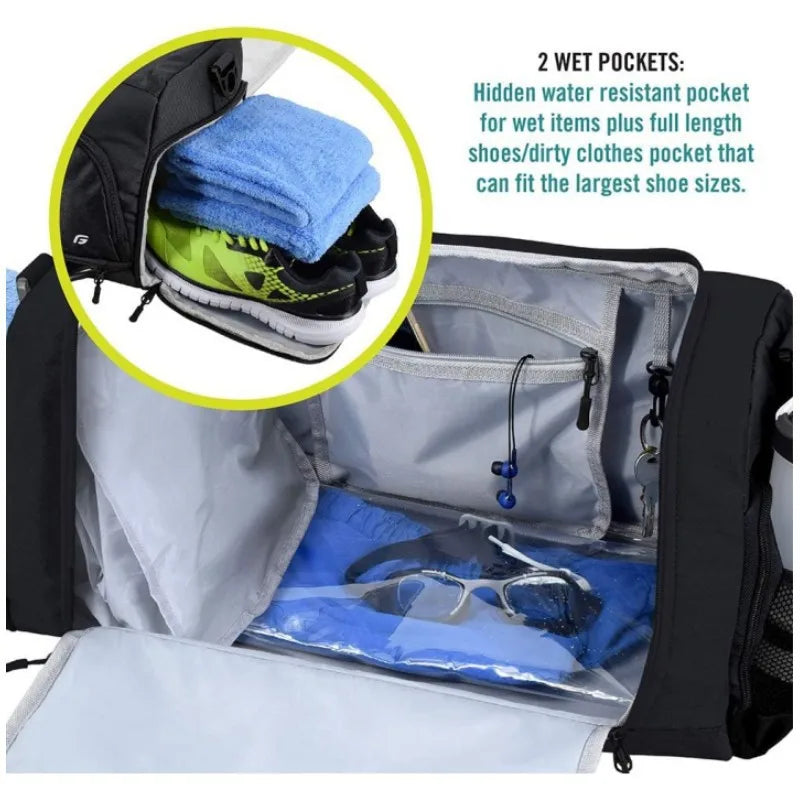 Gym Bag Waterproof Training Fitness Bags with Shoes Durable Multi-functional Handbag Outdoor Sporting Swimming Tote Sports Bag