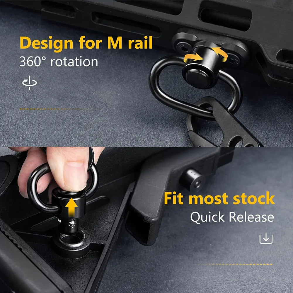 Gun Sling Two Points Rifle Sling with Length Adjuster Multi-Mission Sling Strap Outdoor AR AK Rifle Universal Gun QD sling
