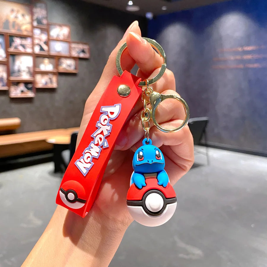 New Pokemon Pikachu Keychain Anime Cartoon Key Chain Charmander Psyduck Fashion Bag Keyring Pendant Accessories Toys Kids Gifts
