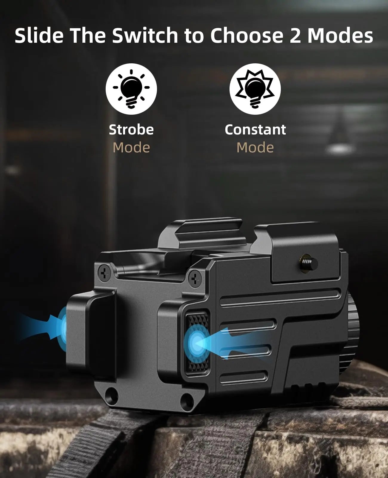 Tactical Flashlight 800 Lumens LED Light with Pistol Picatinny and GL Rails USB Rechargeable Strobe Mode
