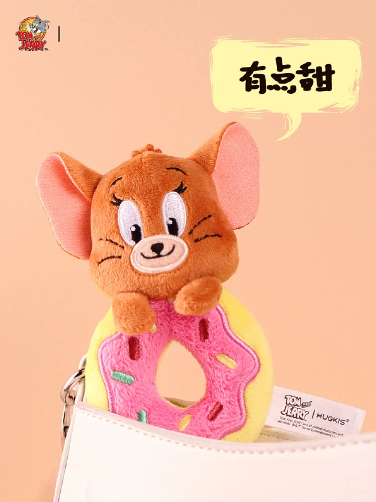 Hot 10cm Tom and Jerry Plush Keychain Mouse and Cat Cartoon Plushie Stuffed Animal Pou Doll for Kids Birthday Gift