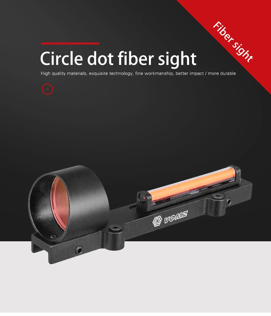 Tactical Fiber 1x28 Rib Rail Fiber Reflex Circle Green Red Dot Sight Outdoor Hunting Rifle Scope Shooting Fit Shotgun Rib Rail