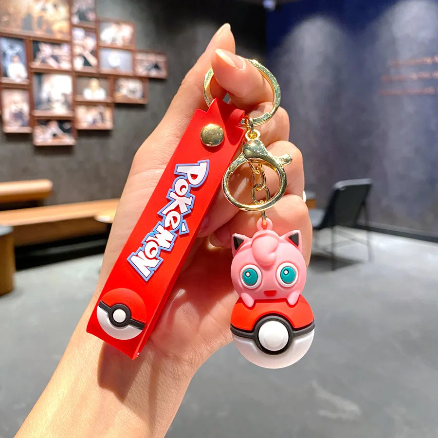 New Pokemon Pikachu Keychain Anime Cartoon Key Chain Charmander Psyduck Fashion Bag Keyring Pendant Accessories Toys Kids Gifts