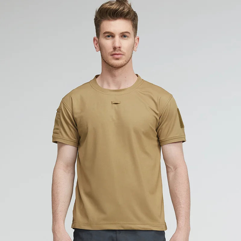 Tactical T-shirt Sport Short Sleeve Men's Summer Quick Dry Short Sleeve Elastic Breathable Workwear Outdoor Running T-Shirt
