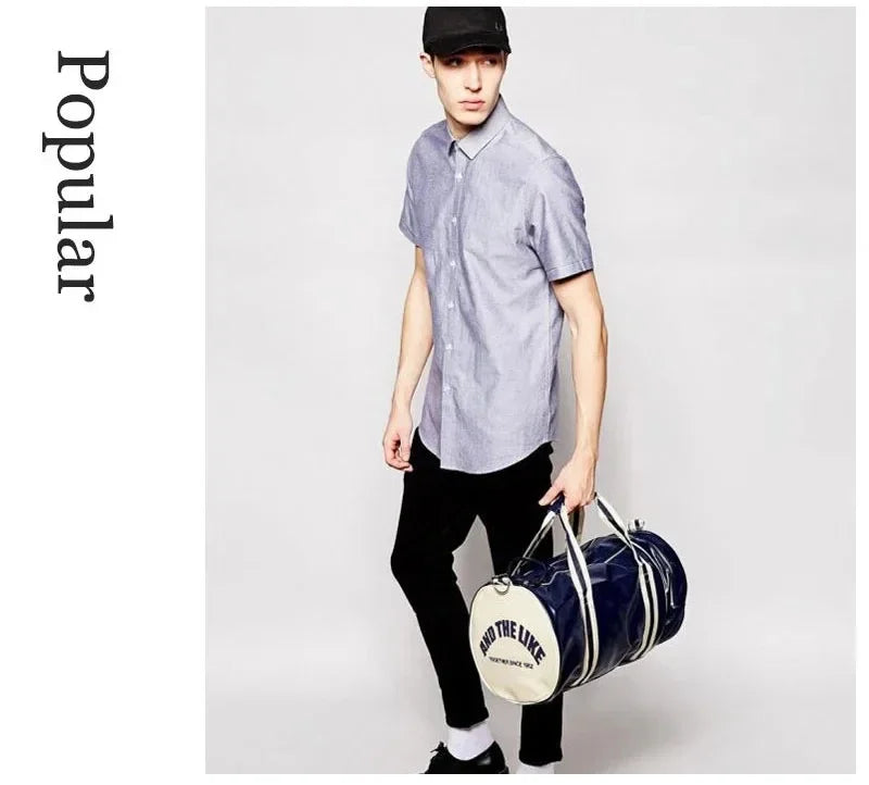 Gym Bag Men and Women Shoulder Bag Messenger Portable Training Basketball Bag Cylinder Travel Bags Sports Leather Handbag Tennis