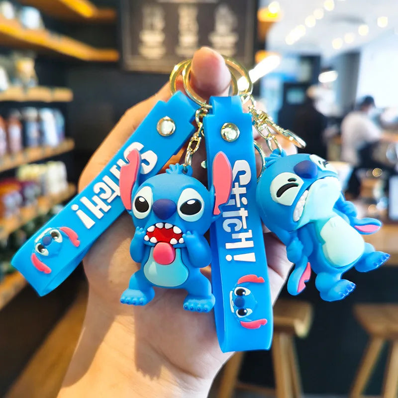 New Cartoon Anime Disney Keychain Mickey Mouse Minnie Lilo & Stitch Keyring Key Chain Car Pendant Kids Toys Gift Wholesale