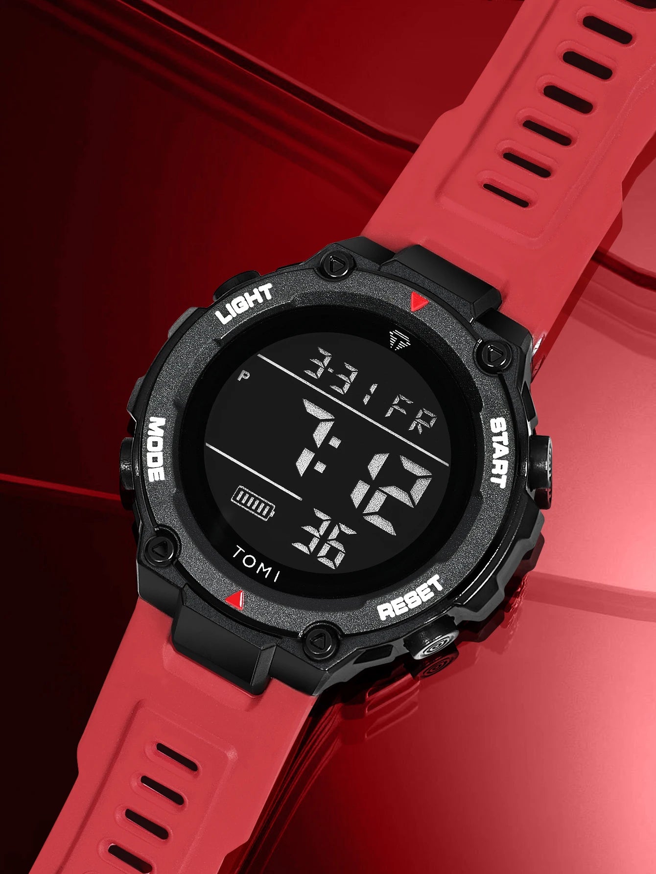 TOMI Tactical Digital Watch Military Green Black 4-Button Sport Modes Shockproof Waterproof Outdoor Hiking