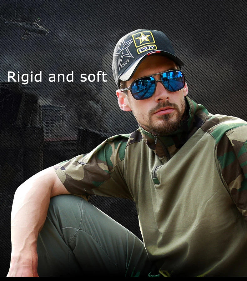 Tactical T-Shirts Men Sport Outdoor Tee Quick Dry Short Sleeve Shirt Hiking Hunting Combat Men Clothing Breathable