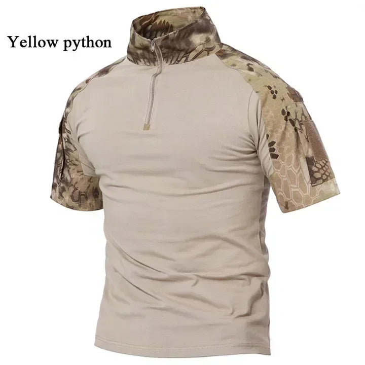 Tactical T-Shirts Men Sport Outdoor Tee Quick Dry Short Sleeve Shirt Hiking Hunting Climbing Camouflage Men Clothing Breathable