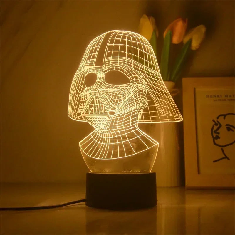 Star Wars Character 3D Model LED Night Light Anime Desk Lamp Cool Action Doll Toys Children's Boys and Girls Birthday Gifts