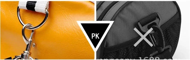 Gym Bag Men and Women Shoulder Bag Messenger Portable Training Basketball Bag Cylinder Travel Bags Sports Leather Handbag Tennis