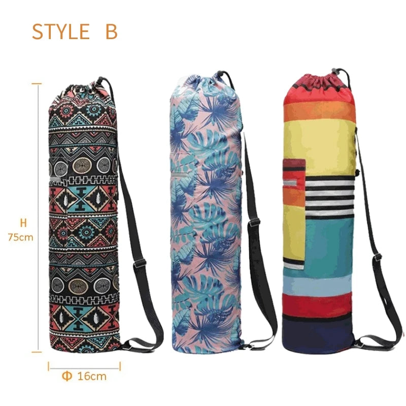 Yoga Bag Yoga Mat Bag Printed Men Women Sports Mat Bag Pilates Mat Backpack Fitness Dance Gym Mat Cover Sports Backpack