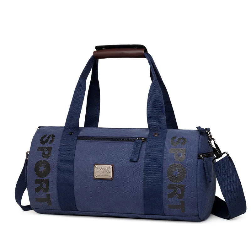 Gym Bag for Man Canvas Sports Fitness Tote Travel Luggage Handbag Outdoor Shoulder Duffle Training Tactical Bag Male Rucksack