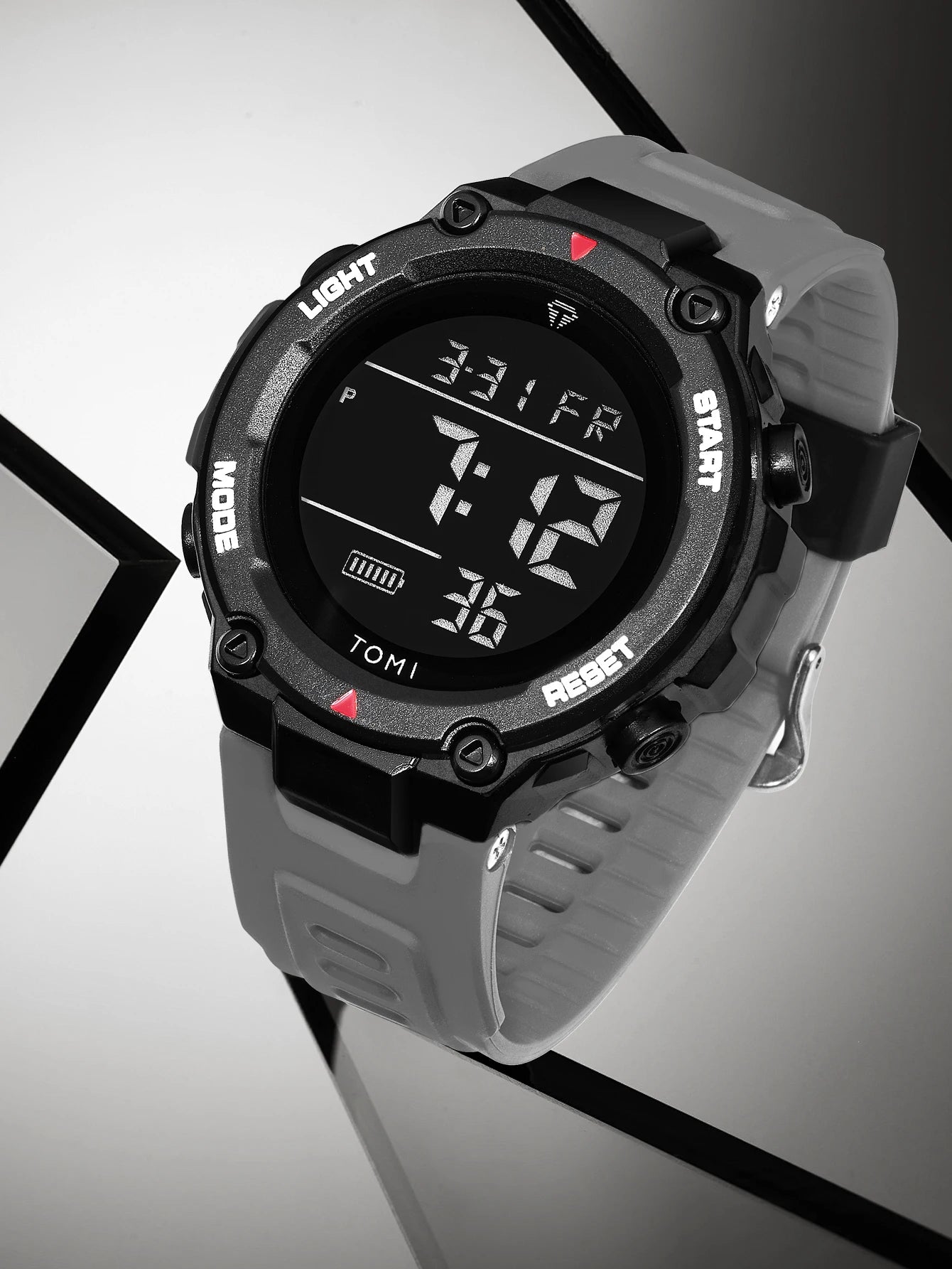 TOMI Tactical Digital Watch Military Green Black 4-Button Sport Modes Shockproof Waterproof Outdoor Hiking