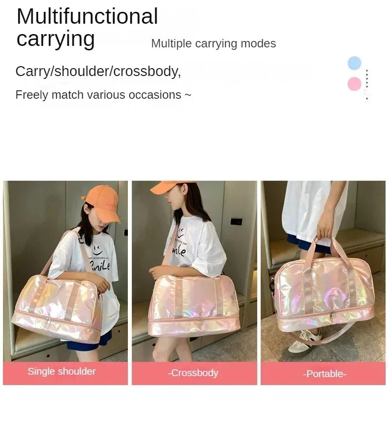 Women's gym travel bag large capacity handbag shoulder bag dry and wet separation sports fitness bag leisure luggage bag