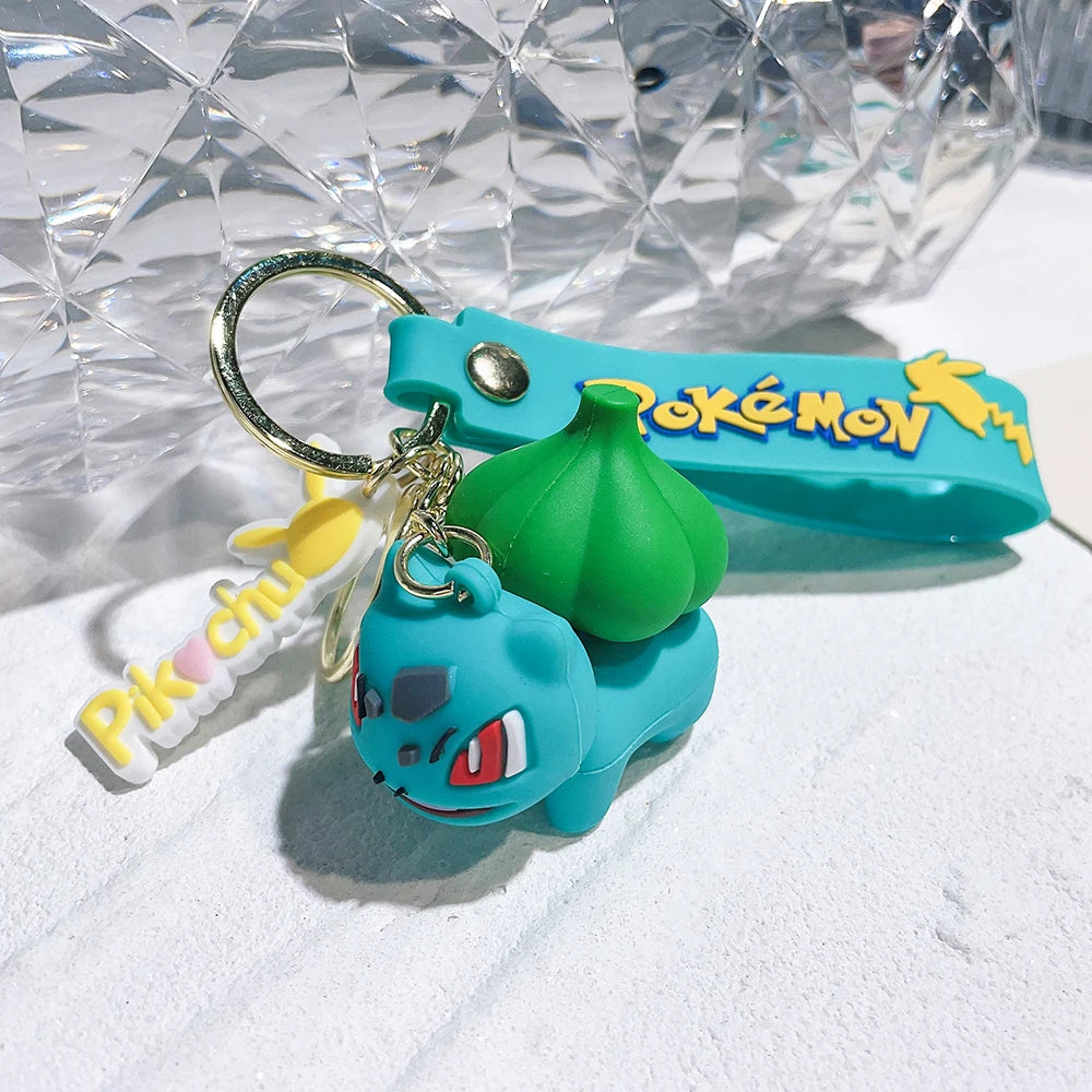 Original Pikachu figurine fashionable cartoon keychain Pokémon anime decorative model toy car decoration children's