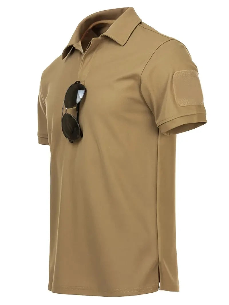 Tactical Military T-shirt Outdoor Breathable Army Combat T Shirt Quick Dry Hunting Camping Hiking Fishing Lapel Polos Tee Tops