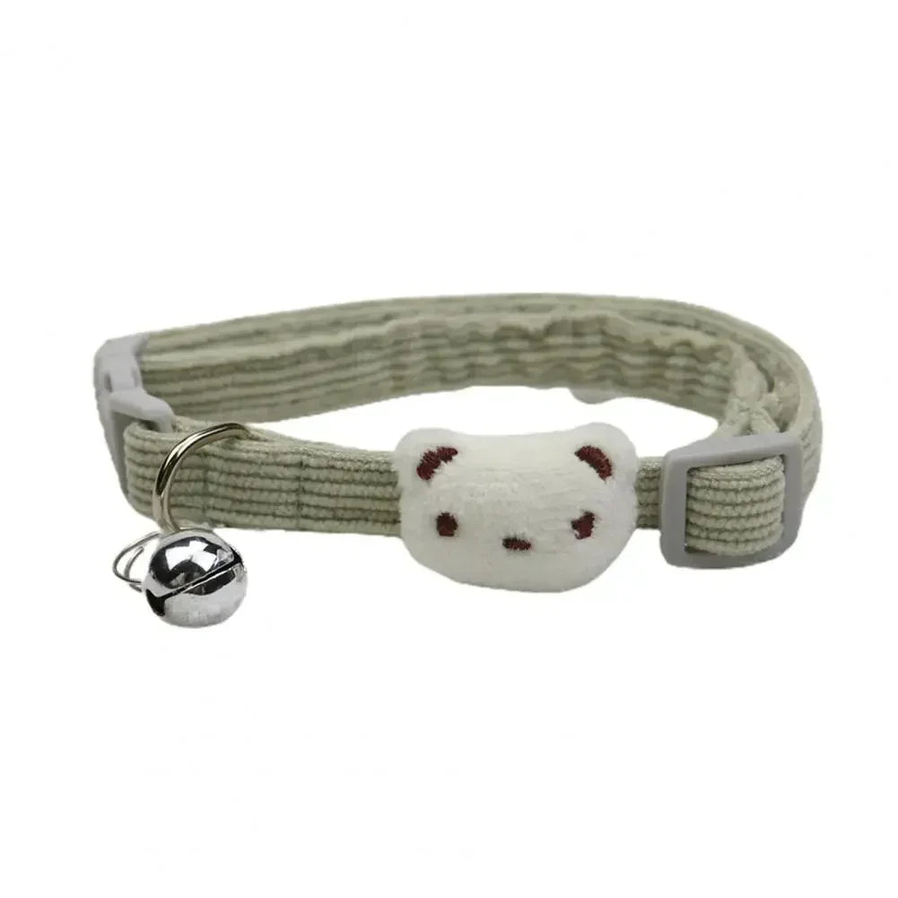 для собак Lovely Pet Collar Adjustable Cartoon Style Soft Pet Necklace with Bell Adjustable Small Dog Cat Collar Pet Supplies