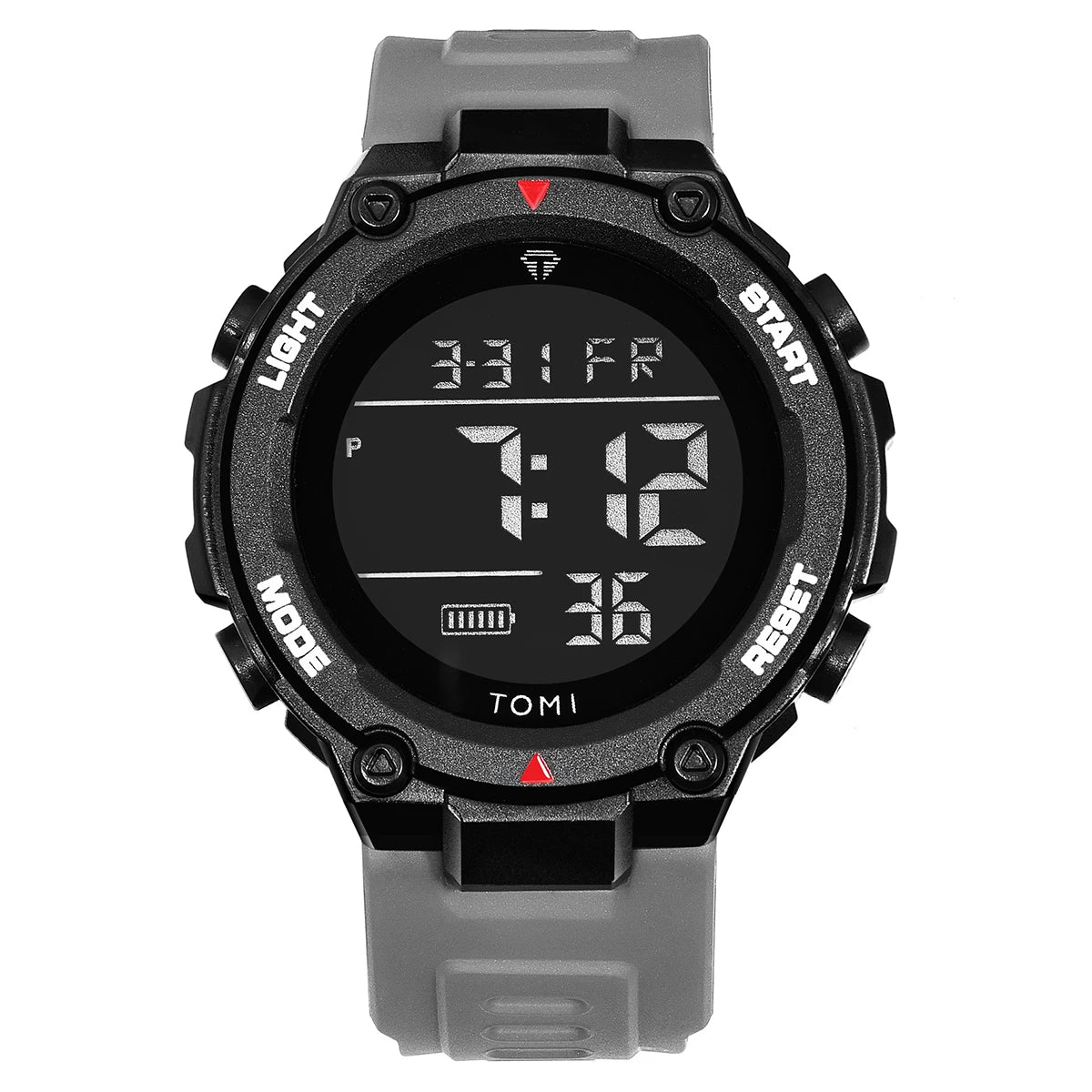 TOMI Tactical Digital Watch Military Green Black 4-Button Sport Modes Shockproof Waterproof Outdoor Hiking